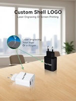Cargador de Pared Rápido USB-C Tipo C de 25 W con Cable Retráctil y Enchufe Europeo