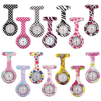 Montre de poche pour infirmières, en Silicone, 38MM, à motif floral, pour médecins, tunique à broche, vente en gros