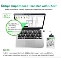 Cable Adaptador de Disco Duro SATA USB 3.0 a SATA 3, Convertidor para HDD/SSD de 2.5 Pulgadas