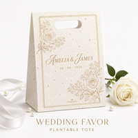 Sac de dragée de mariage en gros, sac fourre-tout plantable en papier grainé pour petits cadeaux, sac de dragée pour invités, sac de dragée de mariage