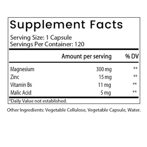 Cápsulas de Magnesio Personalizadas con Ácido Málico, Zinc y Vitamina B6, Suplementos para Adultos, Venta Caliente OEM/ODM - Product Image 2