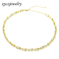 Xingyu joias estilo novo de bronze, brincos banhados a ouro 18k colar, conjunto de joias da moda geométrico e em formato de u, conjunto de jóias para mulheres
