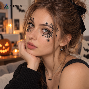 Autocollants de <span class=keywords><strong>tatouage</strong></span> pour maquillage des yeux d'Halloween, motifs toile d'araignée, fard à paupières, eye-liner, décalcomanies, tatouages temporaires pour <span class=keywords><strong>le</strong></span> visage, 20 motifs, sans danger pour la peau - Product Image 3