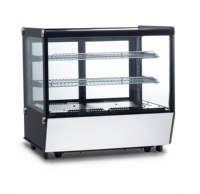 Vitrine Réfrigérée Rectangulaire de Comptoir à 4 Côtés en Verre pour Pâtisserie, Réfrigérateur Vitrine pour Gâteaux