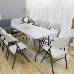 Entrega rápida, diseño compacto de ahorro de espacio, mesa plegable portátil de HDPE para uso en interiores y exteriores - Product Image 1
