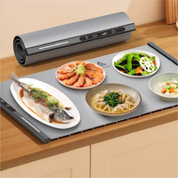 Plato Calentador de Alimentos Eléctrico con Temporizador, Bandeja Plegable para Calentar Comida, Tapete Calentador de Platos, Calentamiento Rápido de Alimentos, Bandeja Eléctrica Portátil para Calentar Platos