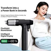 Neues Modell 2-in-1 Wiederaufladbarer Turbo-Ventilator mit Integrierter Powerbank 10000mAh Tragbarer Handgehaltener Lüfter für Outdoor-Camping