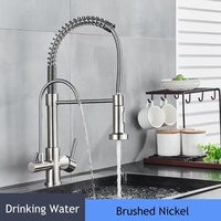 Robinet de cuisine extractible tout en cuivre trois-en-un, eau chaude et froide, multifonctionnel, purificateur d'eau, pour évier