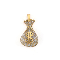 Pendentif en acier inoxydable en gros, breloque tête de loup, araignée, œil d'Horus, plaqué or, accessoire de bijoux DIY. Collier