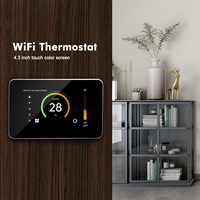 Sakelar Termostat Pintar TYSH Tuya, Kontrol Suara, Kontrol Aplikasi WiFi, Termostat Rumah yang Dapat Diprogram, Layar Sentuh