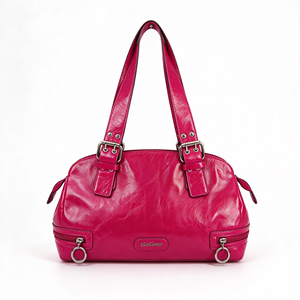 Sac à bandoulière en similicuir brillant avec boucle métallique décorative, plusieurs poches zippées, grande capacité, sac bowling quotidien - Product Image 3