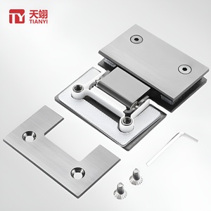 Modern Design Zinc Alloy Precision Casting Clamp for Frameless <b>Shower</b> Enclosure Glass <b>Door</b> Bathroom <b>Hinge</b> with Chamfered Glass - Product Image 1