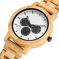 WYGICOO Jam Tangan Kayu Reloj De Madera Montre En Bois Jam Tangan Kayu Kustom untuk Pria Bambu Mewah