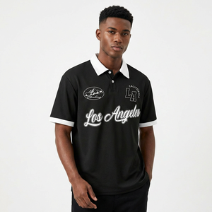 Polos de verano personalizados para hombre con logotipo bordado camisa de manga corta estilo casual de calle alta al por mayor ropa para hombre - Product Image 1