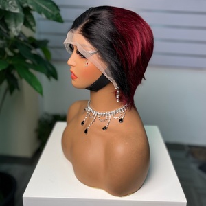 13x4 Lace Pixiel Cut Wig Breathable <b>Cap</b> Wigs 100% Human Hair Lace Frontl for Women - Product Image 5