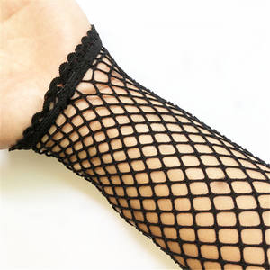 Guantes de Malla de Nailon Sexys MIO con Lazo para el Dedo, Guantes Largos de Media Mano con Encaje de Malla Negra Elástica para <span class=keywords><strong>Mujer</strong></span>, Decoración para Fiestas y Bailes - Product Image 4