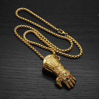 Collier pendentif Gant de l'Infini Thanos en acier inoxydable, bijoux Hip Hop pour hommes, accessoires de super-héros, cadeau pour fans, MGXL669
