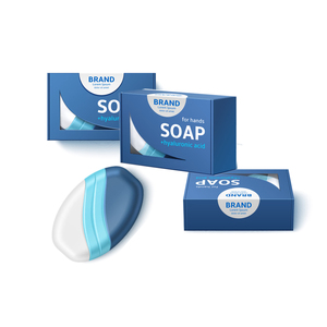 Eco Friendly Foldable Soap Packaging <b>Box</b> Made From Recycled Paper With Matte Finish And Custom Logo Embossing - Product Image 1