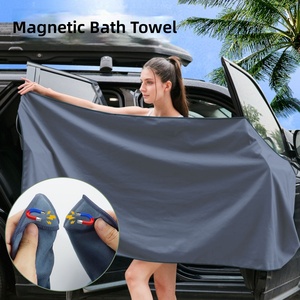 Serviette de bain magnétique d'extérieur à séchage rapide et anti-sable, légère, multi-usages, pour voyage, randonnée, camping, serviette de plage en microfibre magnétique - Product Image 2