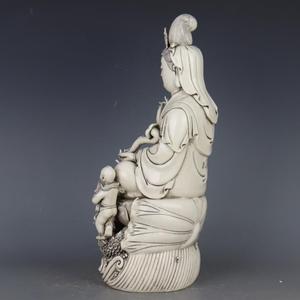 Porcellane antiche vecchie merci in ceramica brillante dolce bianco smalto rilievo Guanyin <span class=keywords><strong>Buddha</strong></span> <span class=keywords><strong>statua</strong></span> decorazioni per la casa vasi in ceramica decorazione di porcellana - Product Image 4