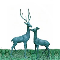Statue de cerf en aluminium moulé rétro, sculpture de jardin, décoration intérieure, articles de décoration pour aménagement paysager, vente en gros