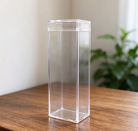 Boîte de rangement rectangulaire en plastique rigide imitation acrylique pour petits cadeaux, cartes, artisanat, objets de collection, présentation et stockage