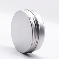 60 ml vide argent rond pot en aluminium 68*25mm 60g argent vis aluminium métal étain conteneur 60 ml thé de qualité alimentaire cheveux cire pots