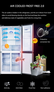 Réfrigérateur côte à côte en gros, écran tactile, acier inoxydable noir, réfrigérateur à 4 <span class=keywords><strong>portes</strong></span>, réfrigérateur à <span class=keywords><strong>portes</strong></span> françaises - Product Image 2