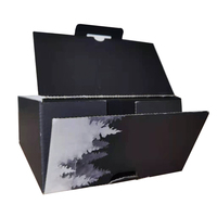 Calendrier de l'Avent en carton ondulé noir biodégradable, personnalisable, en matériaux recyclés, avec revêtement UV, forme rectangulaire