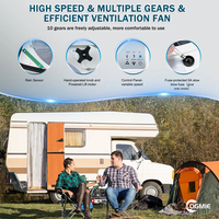 OGMIE Ventilateur de toit électrique 400*400 mm 22W avec télécommande, 10 vitesses, pour caravane, camping-car, avec capteur de pluie, compatible avec toutes les voitures, neuf