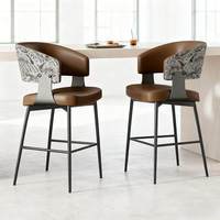 Chaises de bar, tabourets hauts, luxe léger, sensation haut de gamme, chaises à pieds hauts, avec dossier, chaises de bar, chaises de réception
