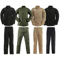 Vêtements tactiques de sécurité Ensemble chemise et pantalon Vêtements de chasse pour hommes Uniforme noir Fatigue Camo Combat Uniforme Style ACU