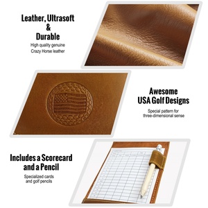 Boshiho <b>Golf</b> Scorecard Holder Customn Crazy Horse Leather <b>Golf</b> Scorecard Yardage Cover Book Holder with Pen & 2 Score Cards - Product Image 3
