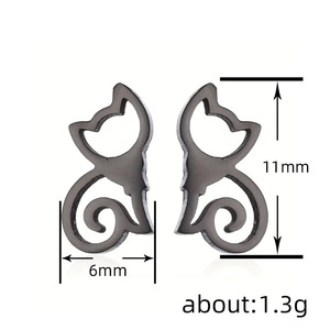 Orecchini a Perno Minimalisti a Forma di Volpe, Design Ispirato agli Animali, Eleganti Gioielli da Donna per Uso Quotidiano, Idea Regalo - Product Image 3