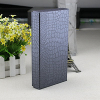 Emballage de boîtier de téléphone portable personnalisé de bonne qualité en cuir véritable crocodile noir vide avec votre propre logo