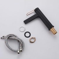 Robinet de salle de bain monocommande moderne et minimaliste en cuivre massif, à montage sur plan, avec cartouche céramique électrolytique, pour eau chaude et froide