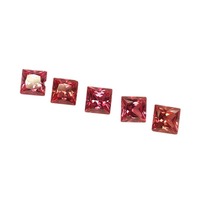 Vente en gros 8*8mm Princesse Cut Lab Grown Padparadscha Saphir Ruby Diamond pour Lab Grown Sapphire Necklace