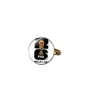 Anillo de Cristal con Forma de Domo, Recuerdo de Eventos Globales de Fútbol 2026, Anillo Metálico Vintage para Fanáticos, Regalos Promocionales Deportivos - Product Image 6