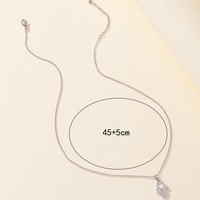 Collier pendentif en zircon électroplaqué pour femme, style Europe & Amérique, chaîne à maillons en cuivre, vente en gros transfrontalière