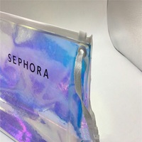 Sacs d'emballage en PVC avec fermeture éclair, sacs en plastique givré brillant holographique, sacs en plastique mat avec fermeture éclair, sacs en plastique givré mat