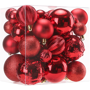 ชุดลูกบอลคริสต์มาสพลาสติกกันแตกพิมพ์ลาย UV คุณภาพสูง ตกแต่งสวยงาม ยี่ห้อ Merry Tree Luxury - Product Image 4