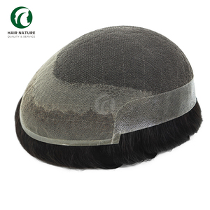 Tupé de encaje francés Octágono <span class=keywords><strong>para</strong></span> hombres pelucas transpirables tupé de cabello humano sistemas de cabello <span class=keywords><strong>Calvo</strong></span> duraderos - Product Image 6