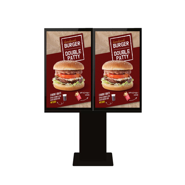 Outdoor 55 Inch 4k 3500Nit IP65 Waterproof Dual Screen Drive Thru Menu Boards Display Lcd Digital Signage for Outdoor Restaurant