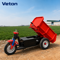 Chariot à plateforme électrique télécommandé, design compact pour les chantiers de construction, équipement de manutention de matériaux