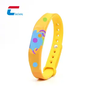 Luxury adjustable band armband bracelet 13.56MHz waterproof silicone RFID promotional wrist band smart wristband