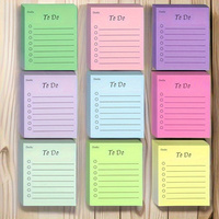 Liste de tâches aux couleurs assorties Notes autocollantes Bloc-notes auto-adhésif Pack de papeterie esthétique pour fournitures scolaires et de bureau