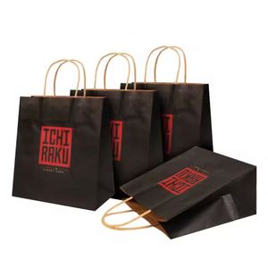Bolsa de Papel Kraft Marrón Personalizada con Asa, Bolsa Ecológica para Entrega de Alimentos, Bolsa para Llevar Comida de Restaurante - Product Image 4