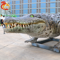 Modelo de Animal Animatrónico, Escultura de Cocodrilo, Robot Mecánico Eléctrico de Gran Escala, Tamaño Real, para Actividades de Zoológico