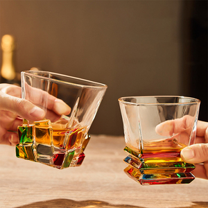 Vaso <span class=keywords><strong>de</strong></span> Whisky y Bourbon <span class=keywords><strong>de</strong></span> Lujo, Pintado a Mano, Vintage, <span class=keywords><strong>de</strong></span> Vidrio Coloreado, <span class=keywords><strong>para</strong></span> Agua, Jugo, Cerveza, <span class=keywords><strong>Licores</strong></span>, <span class=keywords><strong>para</strong></span> el Hogar, Bar, Regalo - Product Image 4