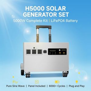 Groupe électrogène solaire H5000 5000W, station d'alimentation portable, kit complet, onde sinusoïdale pure, pour la maison et l'industrie - Product Image 3